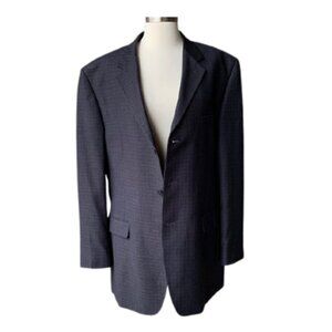 MAZZONI Blazer Suit Jacket Sport Coat Blue Plaid